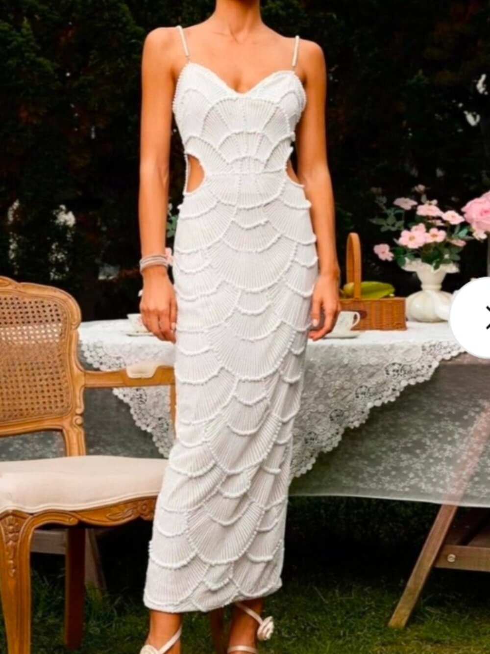 Bella Barnett Teresa Pearl Sequin Midi Dress - M